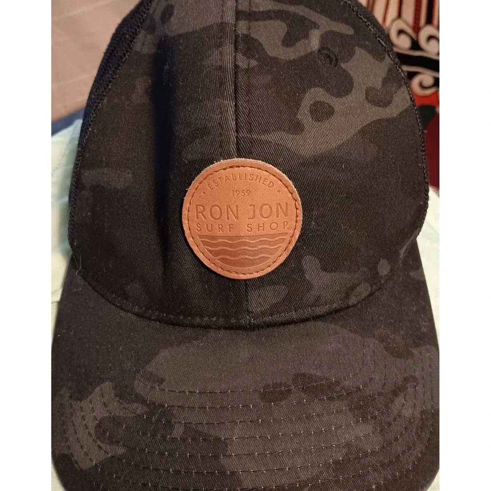 Ron Jon Surf Shop Trucker Hat Black Olive Camo Adult The Classics Snapback Used